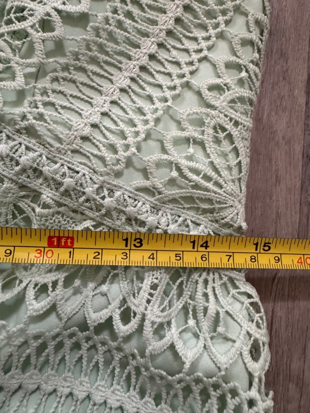 Gianni Bini Lace Dress Size 8 Mint Green Tiered Boho V-Neck - Picture 13 of 15